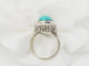 Bague 56 Bague pompadour en or blanc, diamants et Turquoise en cabochon 58 Facettes 33204