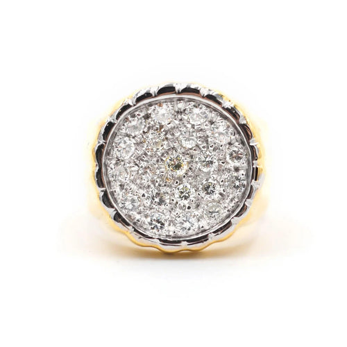 Bague 54 Chevalière en or jaune avec diamants de 0,60 ct 58 Facettes