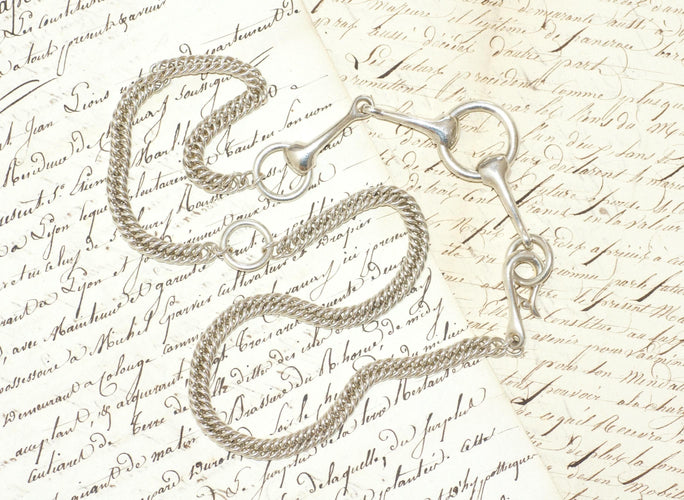 Collier Hermès Sautoir Mors en Argent 73.00 cm 58 Facettes