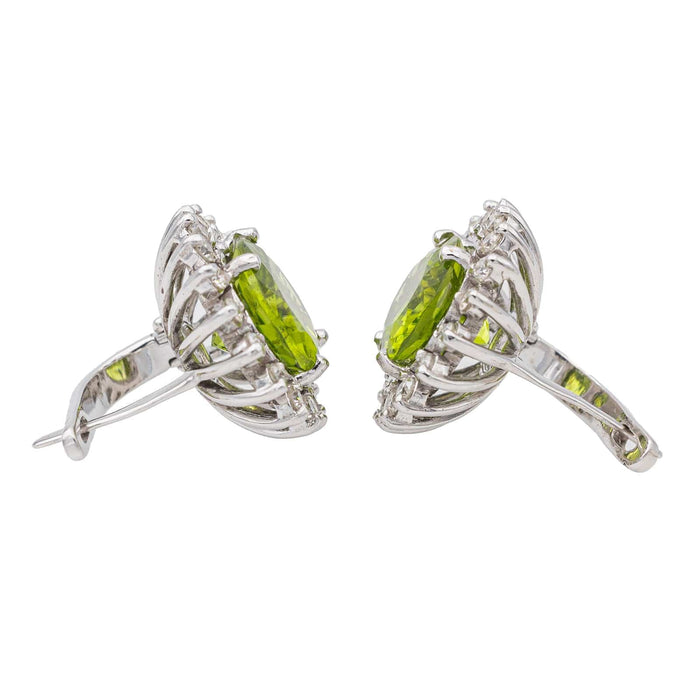 Boucles d'oreilles Boucles d'oreilles Or blanc Péridot 58 Facettes 3013258CN