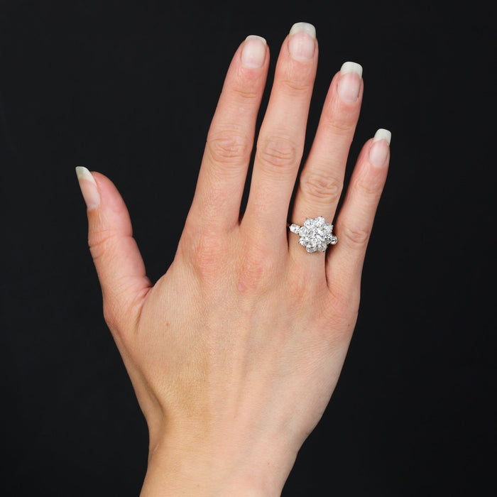 Antiker Diamant-Gänseblümchen-Ring