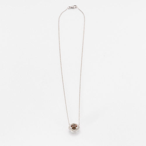 Collier Collier pendentif or blanc tourmaline polychrome diamants en halo 58 Facettes