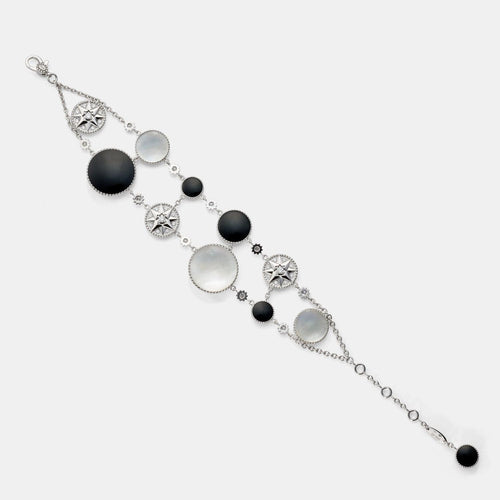 Bracelet DIOR - Bracelet Rose des Vents en or blanc, nacre, onyx et diamants 58 Facettes