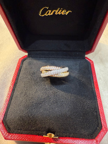 Bague 51 Cartier - Bague Trinity - Petit modèle - Pavée Diamants 58 Facettes 1.0000818/1
