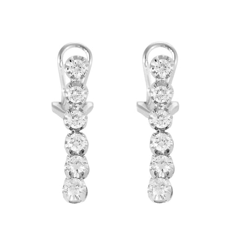 Boucles d'oreilles Paire de boucles d'oreilles en or blanc et diamants 58 Facettes CAN1354