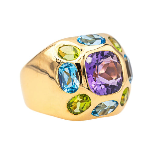 Bague 58 Bague  Cocktail  Or jaune Améthyste, Péridot, Topaze 58 Facettes 3954555RV