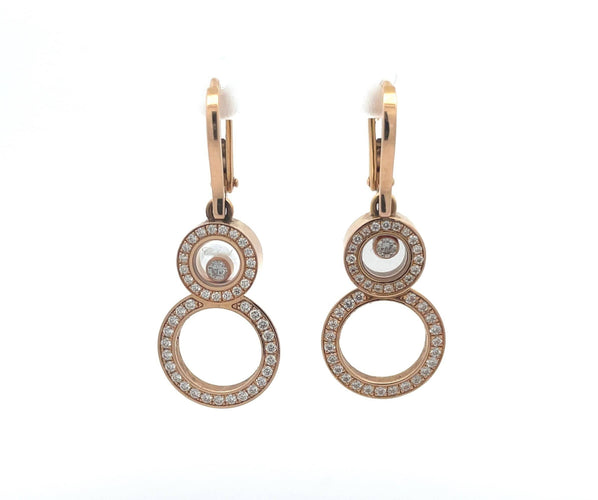Boucles d'oreilles CHOPARD - Boucles d'oreilles Happy 8 en or rose 58 Facettes