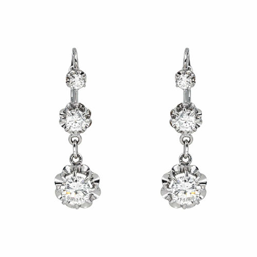 Boucles d'oreilles Boucles d'oreilles Dormeuses Or blanc Diamant 58 Facettes 4387236CN