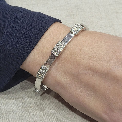 Bracelet Pulsera en or blanc 18k et diamants taille brillant 58 Facettes P81