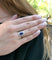 Bague 55 Bague Art Déco en or blanc, saphir naturel et diamants 58 Facettes B59-04
