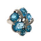 49 Bague design contemporain en or blanc avec diamants et turquoises 58 Facettes Q267B