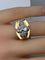 Bague 51 Bague Tank en or jaune 18 carats et platine sertie de diamants 58 Facettes AB665