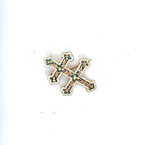 Broche Broche Croix de Lorraine Yellow Gold 58 Facettes