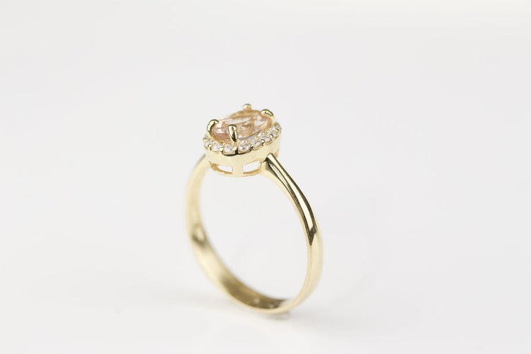 Bague 55 Bague Marguerite Morganite 58 Facettes