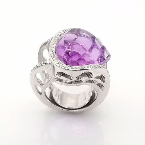 Bague 51 Bague améthyste et diamants 58 Facettes