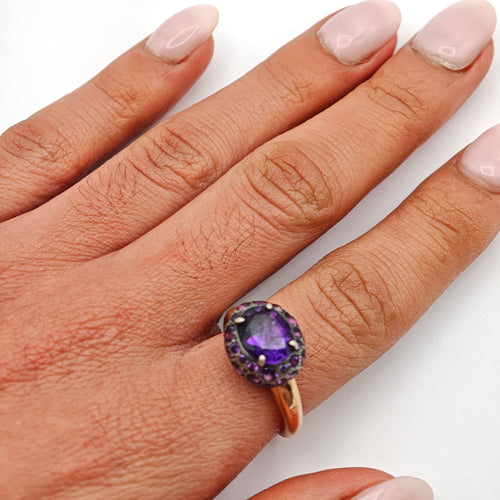 Bague 56 Bague POMELLATO en or et améthyste 58 Facettes 21018121