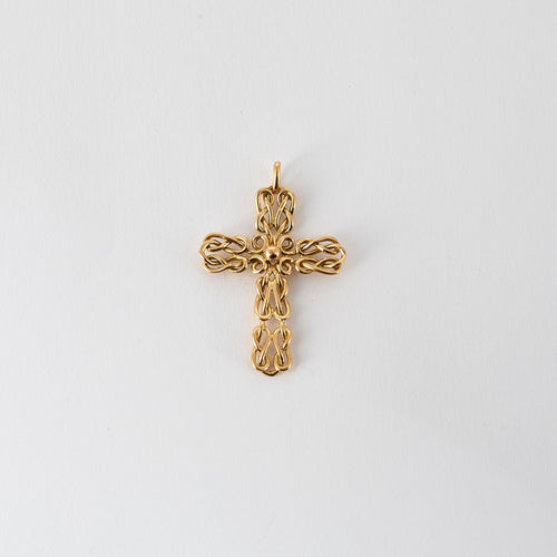 Pendentif Croix tréssée en or jaune 58 Facettes AUX1029