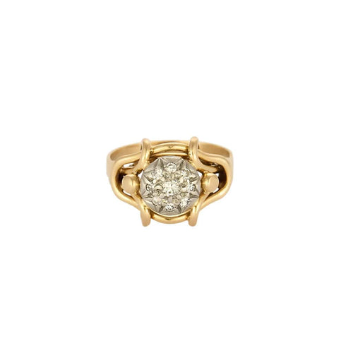 Ring aus 18K Gelbgold und Platin