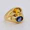 Bague 52 Bague Double Jonc, Or 18 Carats, Saphirs Jaune et Bleu Naturels - Vintage 58 Facettes 381