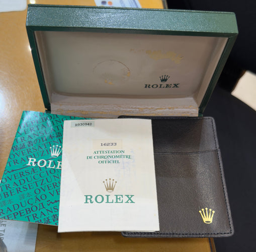 Montre Rolex vintage oyster perpetual date just en or et acier full set 58 Facettes