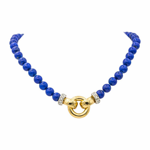 Collier Collier Or jaune, Or blanc Lapis lazuli, Diamant 58 Facettes 3243856CN