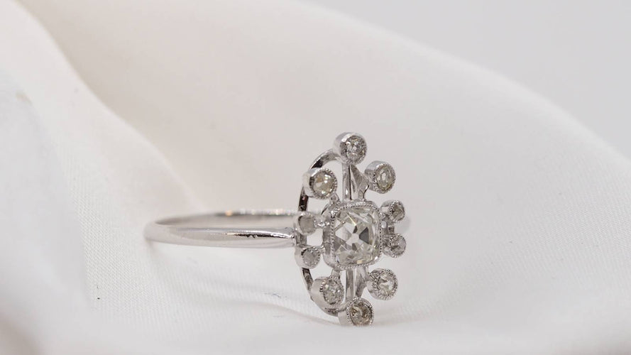 Bague 57 Bague Marquise ajourée Diamants 58 Facettes 30394