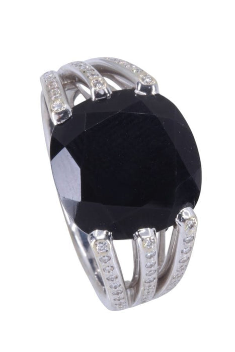 Bague 54 POIRAY - BAGUE "FIL" ONYX ET DIAMANTS 58 Facettes 092881