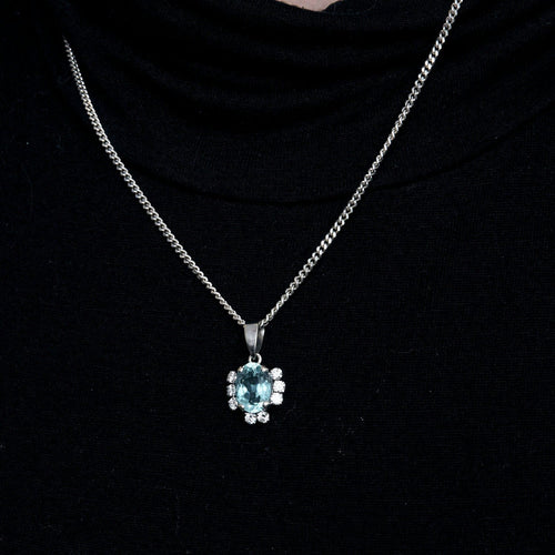Pendentif Pendentif aigue marine et brillants 58 Facettes 1664917