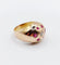 Bague 53 Bague dôme bombé art déco en or rose et diamant et rubis 58 Facettes A05230