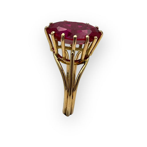 Bague 53 Bague or jaune, pierre rouge 58 Facettes 149058569