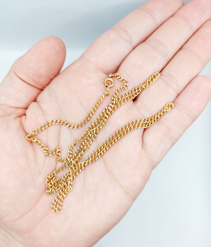 Collier Chaine vintage or rose 18k mailles gourmettes 61 cm 14,00 gr 58 Facettes A06030