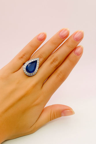 Bague Bague en platine avec diamants et tanzanite 58 Facettes 50281