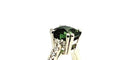 Bague 53 Bague Or Blanc 18 Carats Tourmaline Taille Coussin et Diamants 58 Facettes