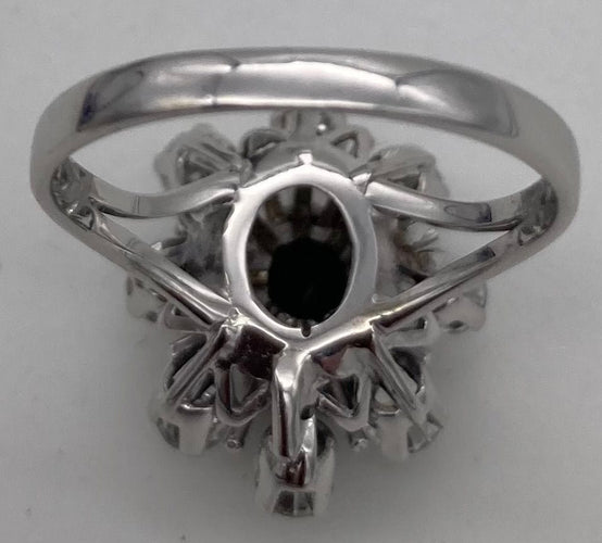 Bague 52 Bague or gris Marquise saphir & diamants 58 Facettes