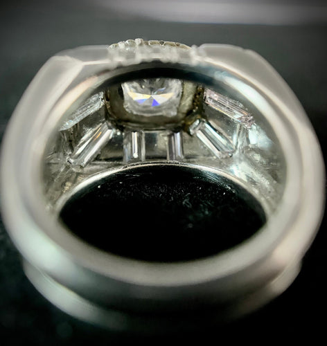 Bague 45.5 Bague en platine sertie d'un diamant de 0,83 carat (VVS-E/F) 58 Facettes