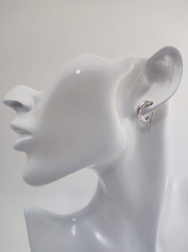 Små creoler øreringe i 18k hvidguld 58 Facettes