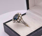 Bague 51 Importante bague marguerite vintage or, saphir et diamants 58 Facettes