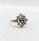 Bague 59.5 Epner - Bague marquise en or 18k et platine, pierre verte et diamants 58 Facettes A06589