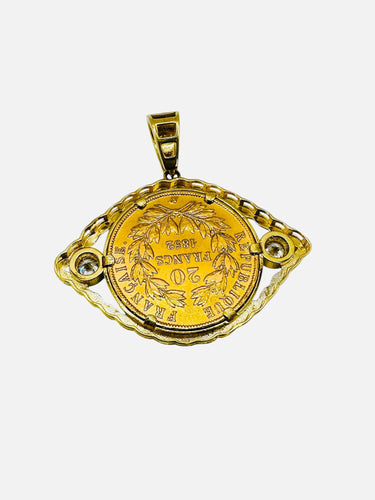Pendentif Pendentif œil impérial avec Louis d’or 20 Francs Napoléon III 58 Facettes