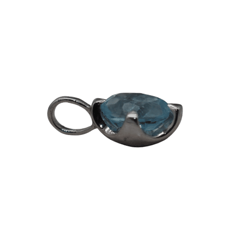 Pendentif Pendentif or blanc aigue marine 58 Facettes