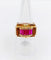 Bague 55 Bague tank art déco or rubis synthétiques 58 Facettes A03728
