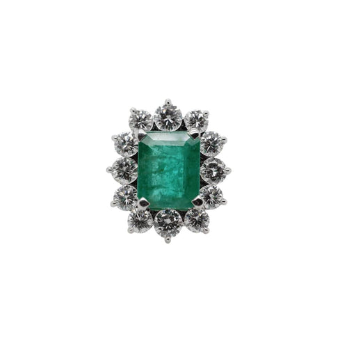 Bague 54 Bague Or Blanc - Emeraude 2,65 carats 58 Facettes 1.0000791/1