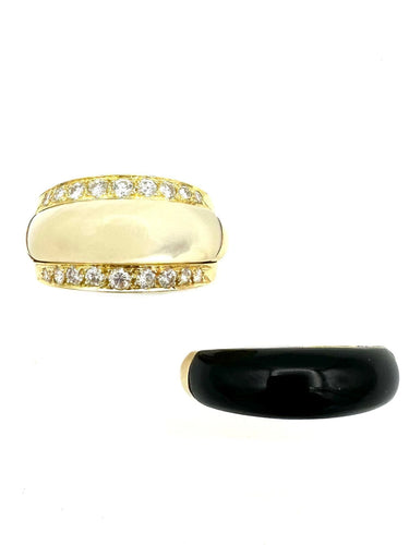 Bague 53 VAN CLEEF & ARPELS. Collection "Arlequine", bague vintage or, diamants, onyx ou nacre 58 Facettes