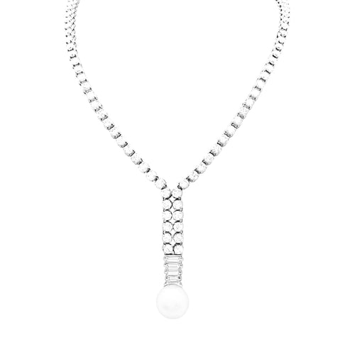Collier Collier diamants, perle de culture blanche. 58 Facettes 34935