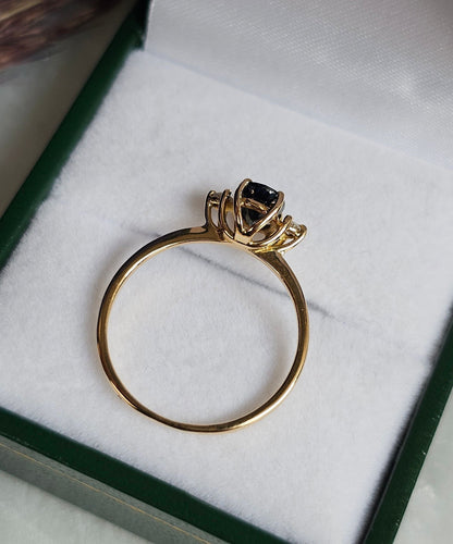 Bague 53 Bague or jaune, Saphir, Diamants 58 Facettes 693