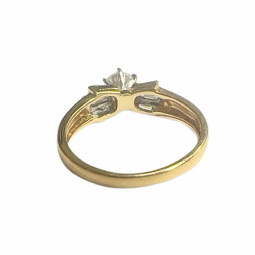 Bague 55 Bague solitaire accompagné diamants 58 Facettes Q166B