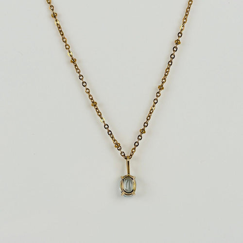 Pendentif Pendentif en or jaune 18 carats avec aigue-marine ovale facettée 58 Facettes 2501017