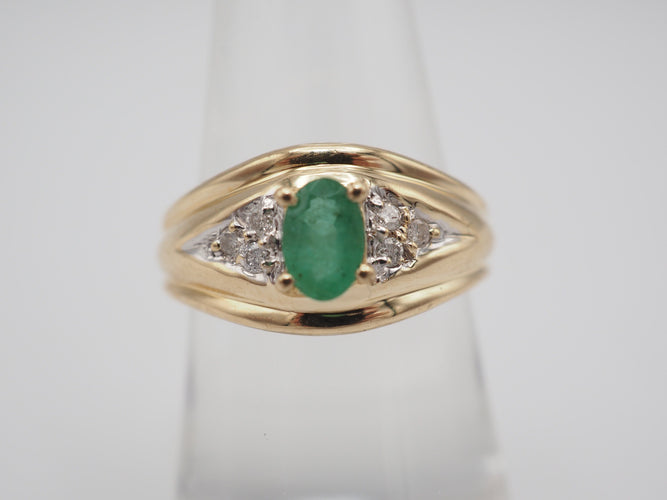 Bague 49 Bague jonc or 750 emeraude 58 Facettes