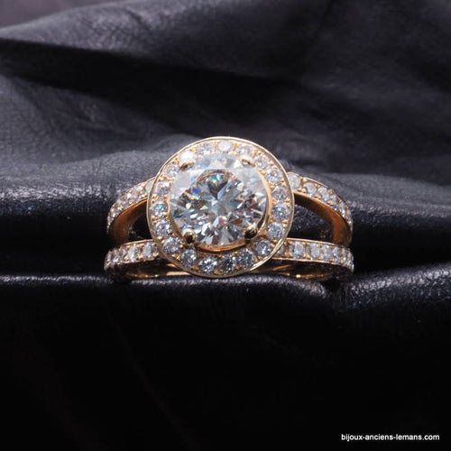 Bague Bague solitaire or jaune diamants 58 Facettes 4337
