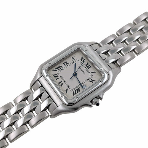 Montre Cartier Panthère 1300 Large model LM GM Figaro Strap Stainless Steel 58 Facettes